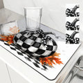Axyaa Buffalo Plaid Thanksgiving Kitchen Drying Mat