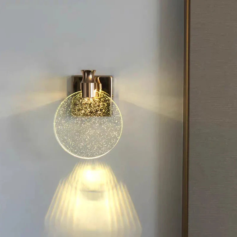 Axya Gold LED Crystal Wall Lamp for Modern Home Decor