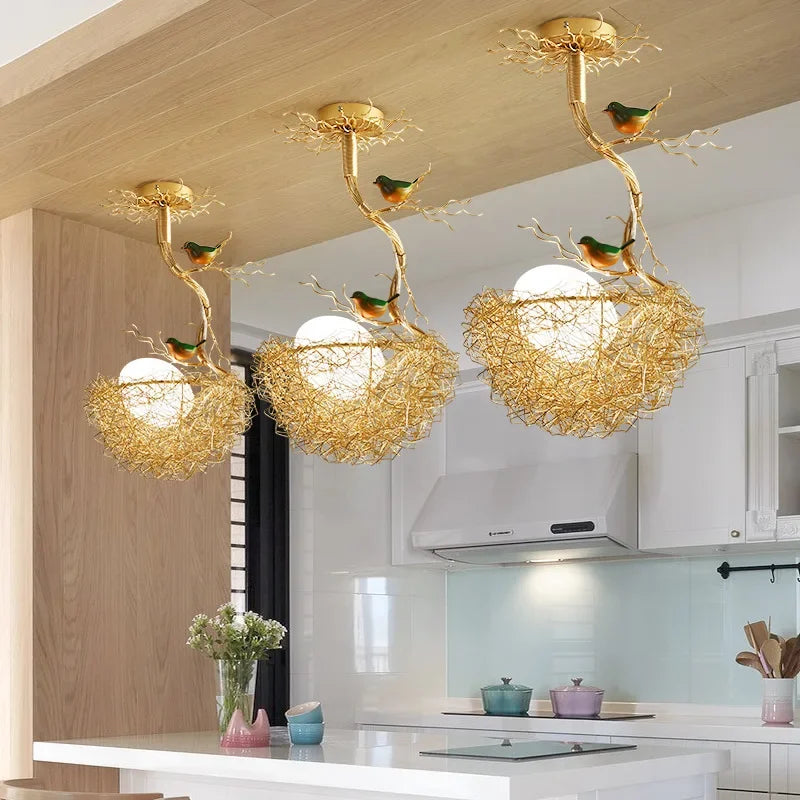 Axyaa Rustic Luxury Bird Egg Chandelier for Living Room Dining Kitchen Loft