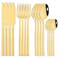 Axyaa Rose Gold Cutlery Set - 16-Piece Stainless Steel Dinnerware Flatware