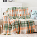 Axyaa Tartan Plaid Mohair Throw Blanket for Cozy Home Decor