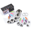 Axyaa Silicone Handle Stainless Steel Measuring Spoon Set, Colorful Kitchen Gadget