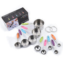 Axyaa Silicone Handle Stainless Steel Measuring Spoon Set, Colorful Kitchen Gadget