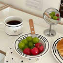 Kawaii Korean Ceramic Plate Cup Set by Axyaa - 5/8 inch Tableware & Decor