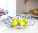 Axyaa Melon Seed & Fruit Plate Set on Crystal Glass Coffee Table
