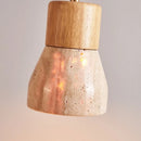 Axyaa Adjustable LED Pendant Lamp Stone Wood Hanging Light