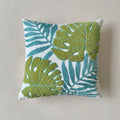 Axyaa Green Leaf Jacquard Embroidered Cushion Cover, 45x45cm