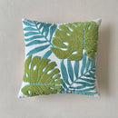 Axyaa Green Leaf Jacquard Embroidered Cushion Cover, 45x45cm