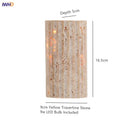 Axyaa Yellow Travertine LED Wall Light - Round Design Bedside Lamp - G4 Wall Fixture