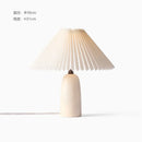 Axyaa White/Green Ceramic Table Lamp with LED Light & Pleated Lampshade