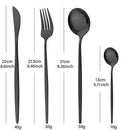 Axyaa 24Pcs Black Stainless Steel Cutlery Set for Elegant Dining