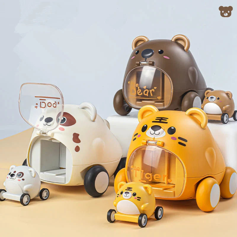 Axya Cartoon Animal Catapult Car: Educational Montessori Toy for Kids