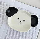 Axyaa Cute Korean Cartoon Ceramic Plates Spoon Set Kitchen Tableware