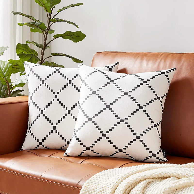 Velvet Geometric Cushion Cover for Sofa Nordic Decor by Axyaa