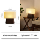 Axyaa Chinese Style Ash Wood Table Lamps LED Ambient Lighting for Home Decor