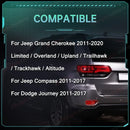 Axyaa Rear Bumper Reflector Lights with Dynamic Turn Signal for Grand Cherokee, Compass, Journey