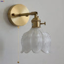 Axyaa Flower Glass LED Wall Lights - Modern Nordic Bedside Lamp