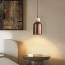 Axyaa Wabi Sabi LED Pendant Lamp Wood Yellow Travertine Adjustable Lights
