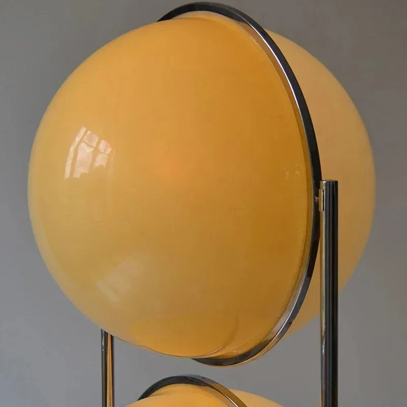 Axyaa Chrome Metal White Acrylic Ball Floor Lamp