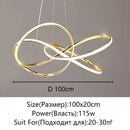 Axyaa Gold LED Chandelier: Modern Home Lighting for Living Room, Dining Room, Kitchen Ceiling Decoration