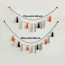 Axyaa Halloween Ghost Macrame Garland with Wooden Beads
