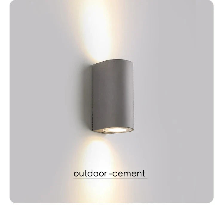 Axyaa Waterproof Outdoor Wall Sconce Black White Gray Cement - Up Down GU10 Bulb