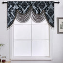 Axyaa Luxury Jacquard Floral Tassel Window Valance for Elegant Home Decor