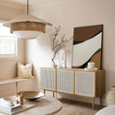 Axyaa Wabi-sabi Hemp Rope Pendant Light for Living Room, Hand-woven Chandelier Lighting