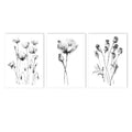 Axyaa Abstract Floral Canvas Wall Art - Nordic Style Flower Print for Living Room