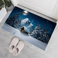 Axyaa Christmas Welcome Mat: Santa Claus Elk Print Non-Slip Floor Decor for Home & Kitchen