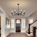 Axyaa Retro Black Iron Candle Chandelier: Elegant Country Style Room Lighting