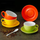 Axya Ceramic Coffee Cup Set with Saucer - 300ml Tea Mug for Home and Office