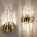 Axyaa Water Ripple Crystal Copper Wall Lamp: Modern Minimalist LED Glass Lighting.