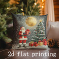Axyaa Christmas Santa & Snowman Pillow Covers - Festive Cushion Cover for Home Decor