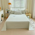 Axyaa Green Check Raw Cotton Double Bed Sheets Set Queen/King Flat Top Full Cover