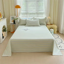 Axyaa Green Check Raw Cotton Double Bed Sheets Set Queen/King Flat Top Full Cover
