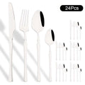 Axyaa 24Pcs Pink Gold Stainless Steel Cutlery Set - Western Flatware Tableware
