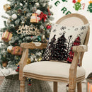 Axyaa Linen Christmas Pillow Cover Set 2024 - Snowman Elk Theme