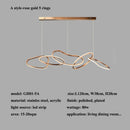 Axyaa Rose Gold Irregular Rings LED Chandeliers - Modern Living Room Pendant Lights