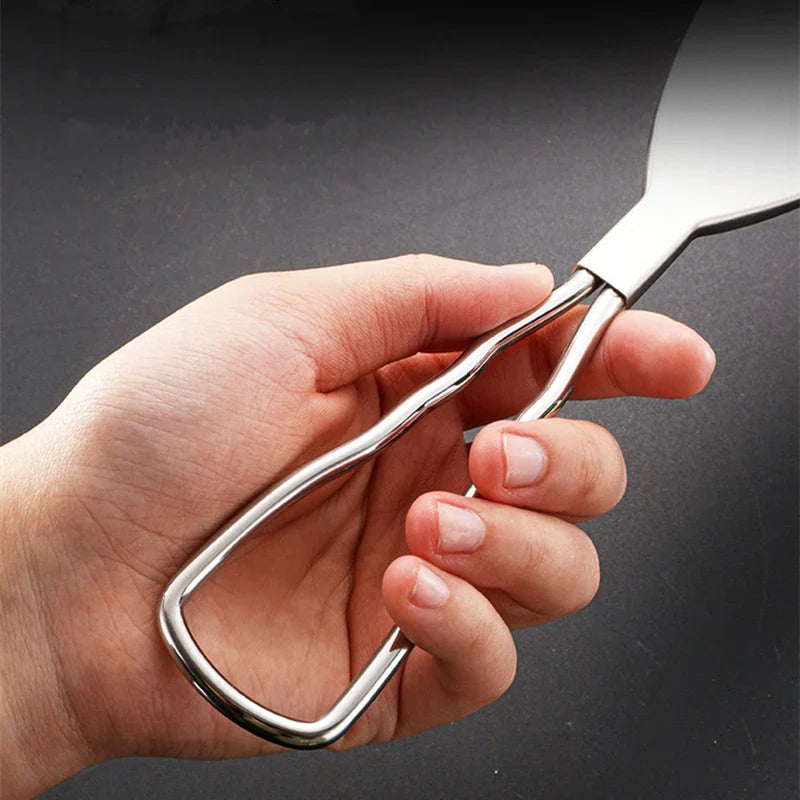 Axyaa Stainless Steel Steak Spatula with Anti-Scalding Handle BBQ Pizza Turner