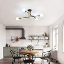 Axyaa Modern LED Ceiling Chandeliers Industrial Black Gold for Living Dining Room
