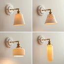 Axyaa Nordic LED Ceramic Wall Sconce, Modern Japanese Style, Bedroom Bathroom Mirror Fixtures