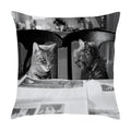 Axyaa Cute Pet Puppies Black and White Art Peach Skin Pillowcase