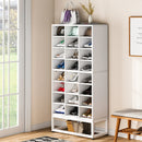Axyaa 8-Tier Wooden Shoe Cabinet & Display Shelf in White Wood Cube Shelf