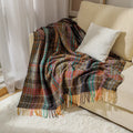 Axyaa Ethnic Woven Sofa Blanket with Tassel Detail 127x172cm