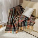 Axyaa Ethnic Woven Sofa Blanket with Tassel Detail 127x172cm