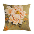 Axyaa Retro Flower Oil Painting Linen Pillowcase 45*45cm
