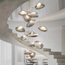 Axyaa Crystal Chandelier Stair Pendant Lamp Living Room Interior Lighting