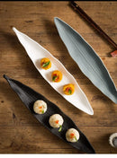 Axyaa Leaf Sushi Ceramic Plate Set for Creative Dining Experience