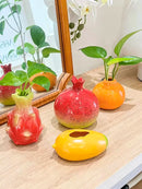 Axyaa Fruit Vase Series: Dragon Fruit Orange Mango Ceramic Vase for Living Room Decor